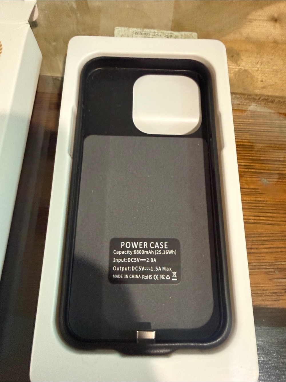 NWOT Portable Power Case Battery Phone Case - Black 15 pro